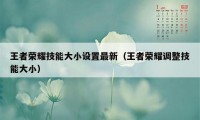 王者荣耀技能大小设置最新（王者荣耀调整技能大小）