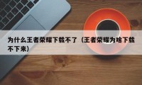 为什么王者荣耀下载不了（王者荣耀为啥下载不下来）