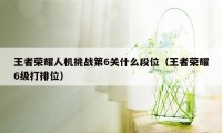 王者荣耀人机挑战第6关什么段位（王者荣耀6级打排位）