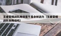 王者荣耀战队降级是不是会掉战力（王者荣耀战队会降级吗）