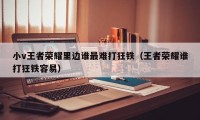 小v王者荣耀里边谁最难打狂铁（王者荣耀谁打狂铁容易）