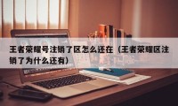 王者荣耀号注销了区怎么还在（王者荣耀区注销了为什么还有）