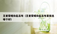 王者荣耀白起吕布（王者荣耀白起吕布夏侯选哪个好）