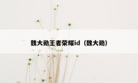 魏大勋王者荣耀id（魏大勋）