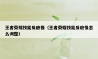 王者荣耀技能反应慢（王者荣耀技能反应慢怎么调整）