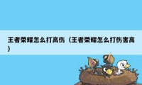 王者荣耀怎么打高伤（王者荣耀怎么打伤害高）