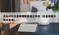 大仙评价王者荣耀新英雄少司命（王者荣耀少司命是谁）