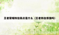 王者荣耀韩信弱点是什么（王者韩信很强吗）