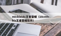 micbiz18c王者荣耀（18cmicbiz王者荣耀软件）