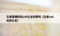 王者荣耀购买snk礼包划算吗（王者snk皮肤礼包）