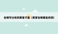 在哪可以收到黑客只是（黑客在哪里能找到）