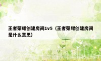 王者荣耀创建房间1v5（王者荣耀创建房间是什么意思）