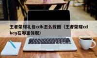 王者荣耀礼包cdk怎么找回（王者荣耀cdkey在哪里领取）