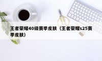 王者荣耀40级赛季皮肤（王者荣耀s25赛季皮肤）