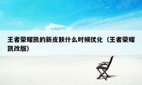 王者荣耀凯的新皮肤什么时候优化（王者荣耀凯改版）