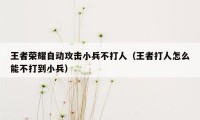 王者荣耀自动攻击小兵不打人（王者打人怎么能不打到小兵）