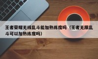 王者荣耀无线乱斗能加熟练度吗（王者无限乱斗可以加熟练度吗）