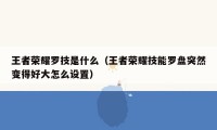 王者荣耀罗技是什么（王者荣耀技能罗盘突然变得好大怎么设置）