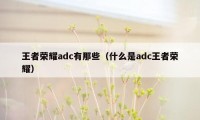 王者荣耀adc有那些（什么是adc王者荣耀）