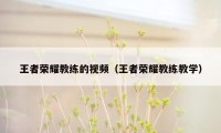 王者荣耀教练的视频（王者荣耀教练教学）