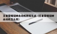 王者荣耀貂蝉永动机教程实战（王者荣耀貂蝉永动机怎么弄）