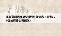 王者荣耀天梯100强何时领标志（王者100强的标什么时候发）