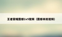 王者荣耀露娜1v5视频（露娜单挑视频）