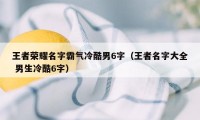 王者荣耀名字霸气冷酷男6字（王者名字大全 男生冷酷6字）