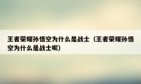 王者荣耀孙悟空为什么是战士（王者荣耀孙悟空为什么是战士呢）