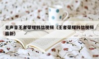 无声音王者荣耀韩信视频（王者荣耀韩信视频最新）